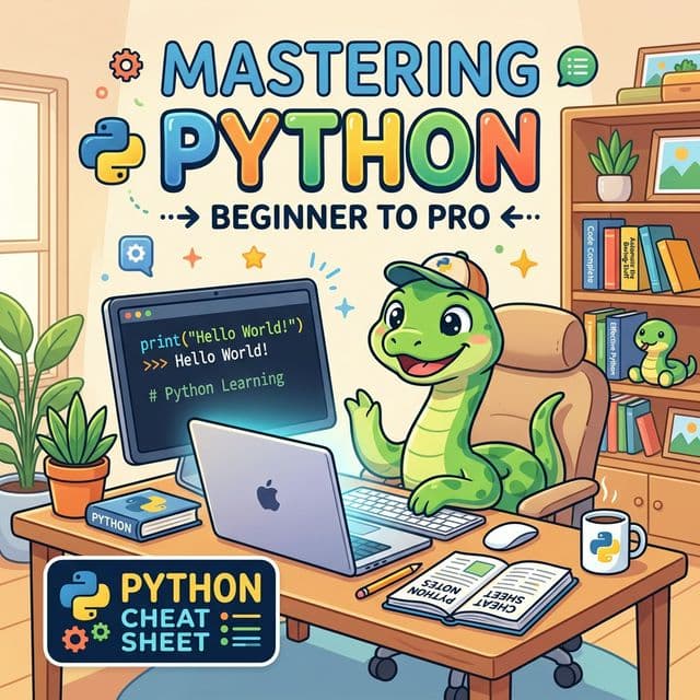Mastering Python: Beginner to Pro with Handy Cheat Sheet